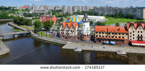stock-photo-kaliningrad-russia-august-panorama-of-ethnographic-and-trade-center-embankment-of-the-174185117